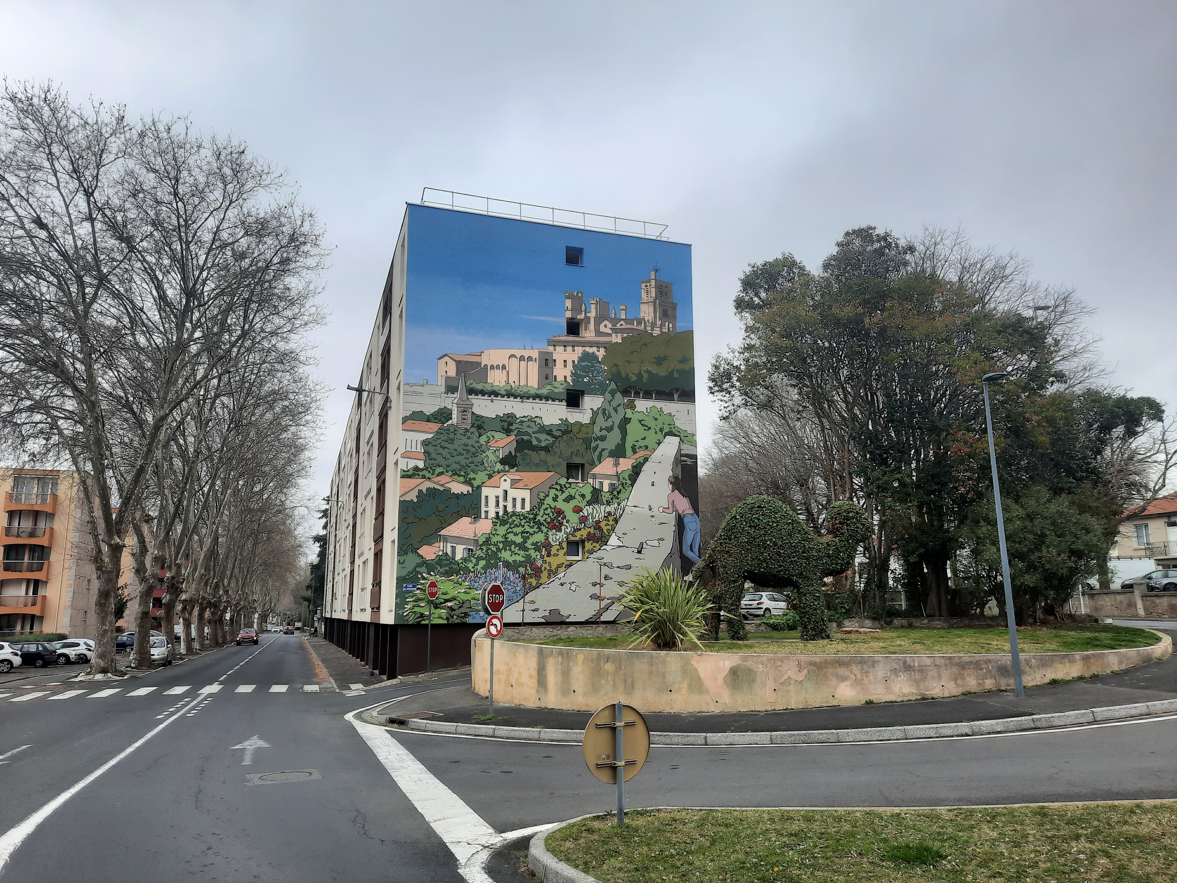 Fresque carte postale de Béziers